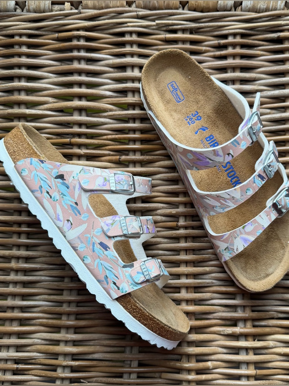 Birkenstock Florida Floral Fades 3 Strap Sandals 39 Women’s 8 US Comfort Shoes
